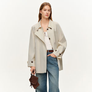 DUSHU | British Style Windbreaker Classic Lapel Coat