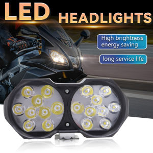 Dual Lamp 12V Motorcycle Headlights Universal White Super Bright Working Front Light 10W LED Scooters Spotlight Moto Fog Lampht