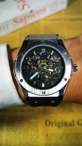 T-WINNER | WINNER Sports Automatic Mechanical Watch for Men Fashion Rubber Strap Military Silver Skeleton Watches Luminous Hands Male Clock