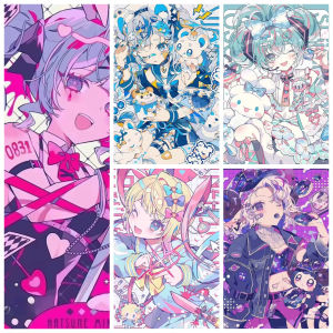 5D DIY Full Square&Round Diamond Painting Cute Cartoon Cool Girl Set Mosaic Art Home Decoration Gift for Living Room Bar