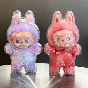 Labubu 3.0 Standing Display Stand Toy Doll Storage Organizer Box PVC Material Column Shape Plug-In Opening Home Storage Tools