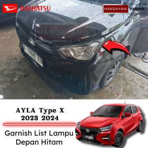 Garnish Cover List Lampu Depan Ayla 2023 2024 Hitam Doff