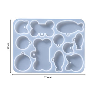 Dog Cat Tag Silicone Mold Dog Bone Shape Epoxy Resin Mould for DIY Pets Key Chain Necklace Pendants Epoxy Resin Molds Crafts