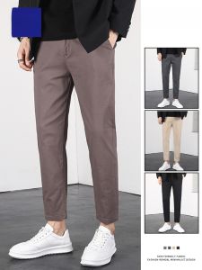 ROMON | Slim Fit Straight Leg Business Casual Pants 9/10 Length