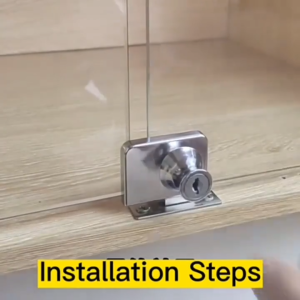 Single Double Glass Lock Glass Cabinet Lock With Key No Need Drilling Sliding Glass Push Door Lock