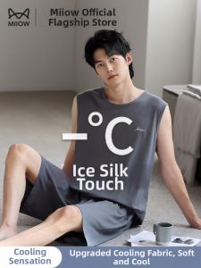 MiiOW | Slim Ice Silk Sleeveless Summer Leisure Sleepwear Set