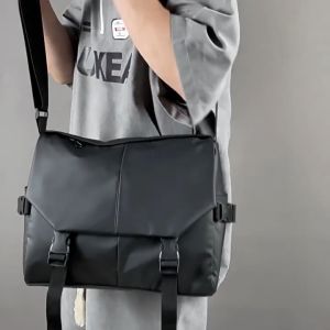 Shoulder Bag Mens Crossbody Bag large Capacity Backpack Mens Bag Trendy Multifunctional Canvas Waterproof Oxford Cloth Casual 2024 New Trendy Shoulder Bag Cross-Border Fashion Simple Casual Couple Bag Large Capacity Student Commuting Crossbody Bag