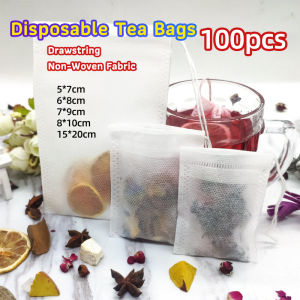 Masely Disposable Drawstring Non-Woven Fabric Tea Herb Filter Bag Pouch 100pcs 50pcs