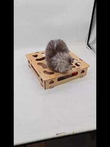 Cat Nail File Enrichment Box With Ball Pet Nail Scratch Board With Treats Box for Indoor Cats Self-Entertaining Cats Toy