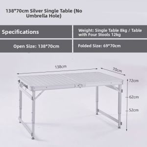 NAIZHUO | Adjustable Height Portable Outdoor Folding Table