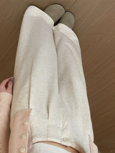 Folded Leisure Pants Womens High Waist Drapey Straight Leg Fleece Lined Wide Leg Pants Soft Comfortable Pure Color Casual Pants