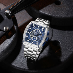 NAVIFORCE Original Mens Quartz Calendar Watch Stopwatch Chronograph Calendar Luminous Hands Stainless Steel Strap Daily Waterproof 30m Outdoor Sports Leisure Multifunctional Mens Watch NF8066