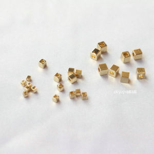 จี้โลหะ DIY 14K ชุบทอง สีสันสดใส จี้รูปสี่เหลี่ยมเล็ก สร้อยข้อมือ เครื่องประดับแฟชั่น แหล่งกำเนิดสินค้าจีนแผ่นดินใหญ่