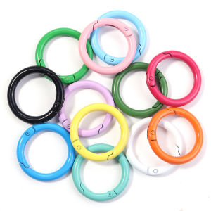 5/10Pcs 25/35/41mm Metal O Ring Spring Clasp Openable Round Carabiner Keychain Clips Hook Dog Chain DIY Craft Buckle Accessories