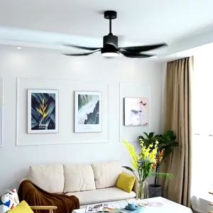 Lampu Kipas Angin Gantung Plafon Ruang Kamar 2IN1 6 Baling 3 Warna 6 Kecepatan 54 Inch