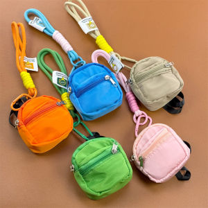 Mini Zipper Lanyard Coin Purse Airpods pro Earphone Bag Storage Pouch Card Holder Hard Coin Bag Children Students Mobile Phone Case Clip Card Wristband