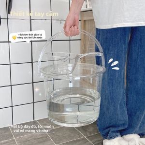 TONGGUMO | Transparent Handled Thickened Plastic Storage Bucket With Lid