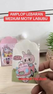 PAKET 100 PCS AMPLOP LEBARAN IDUL FITRI MEDIUM 7X10CM MOTIF LABUBU VIRAL 2025