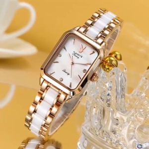 PLAYBOY 2024 resmi autentik merek jam tangan wanita elegan cewek terbaru anti air asli import mewah rantai original aesthetic korea Santai Mode berlian mawar emas Jam tangan kuarsa Tali keramik hadiah untuk pacar cewek