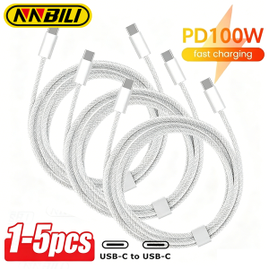 NNBILI 1/5Pcs 0.5M Type C to Type C Cable Fast Charge Data Cable 100W For phone Pro Huawei Samsung Xiaomi Portable Power cables