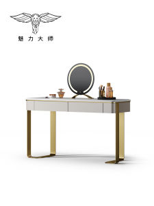 Minimalist Italian Designer Vanity Desk Luxury Sensation Villa Bedroom Makeup Table Masterpiece Charm Double Door Storage