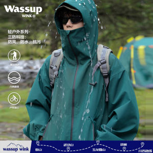 Wassup Mountain Functional Outdoor Shell Jacket Waterproof Mens and Womens Same Style Travel Mountain Climbing Camping American Fashion Brand Outwear