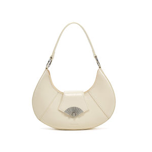 Red Underarm Bag Single Shoulder Bag for Women Fashionable Moon Tooth Bag Underarm Bag High Quality Leather Handbag