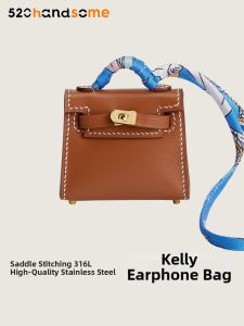 Leather Handmade Mini Bag Car Pendant