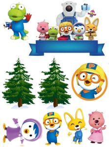 Topper kue pororo custom nama dan ucapan