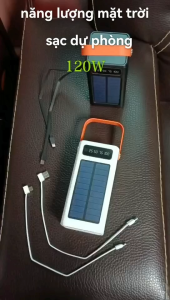 sạc dự phòng 120W PD20W 50000mAh 80000mah Solar 100% chính hãng Đầu ra USB kép Hoạt động ngoài trời Bộ nguồn pin ngoài