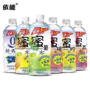 Yineng Honey Lemon Peach Water 1L*12 Large Bottle Bulk Grape Fruit Flavor Beverage Home Use Non-Dairy Drink Chinese Brand