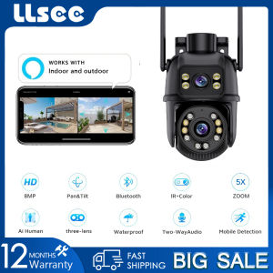 LLSEE ICSEE CCTV Full HD Dual Lens IP Camera 4MP/8MP Color Night Vision Visible in Darkness Intelligent Tracking Alarm Camera Indoor and Outdoor Waterproof CCTV