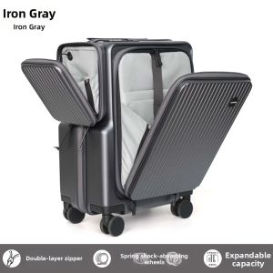ASSODA | Expandable Side-Opening Suitcase PC Material Quiet Wheels