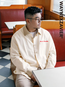 Loose Fit Long Sleeve Shirt Geometric Print Embroidery Large Size Mens Fashion Casual Cotton Shirt Turn-down Collar Button up