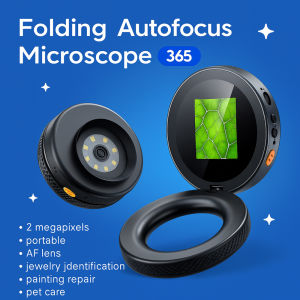 Portable Digital Microscope With 2.0" IPS Screen 500X Zoom Autofocus 1080P 8 LED Type-C Rechargeable