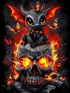 Oil Painting By Numbers Kit Dark Fantasy Dragon Number Drawing Canvas DIY Pictures By Numbers Home Decor