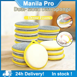 10Pcs Double-Sided Dishwashing Sponges Heavy Duty Silver Wire Cleaning Sponge for Kitchen Tableware Hotels&restaurant Kitchen