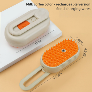 Massage brush with cat and dog spray steam brush 3 in 1 with button folding rotating floating used for hair removal
