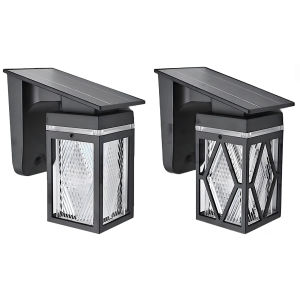 Dusk To Dawn Motion Sensor LED Sconce Lights IP65 Waterproof Solar Exterior Front Porch Light Dual Color for Patio Garden Decoration Deck Porch Barn Garage