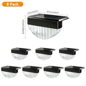 Solar Deck Lights Outdoor 8/16 Pack Solar Step Light Waterproof Fence Lights for Patio Stairs Post Pathway Porch Driveway Yard