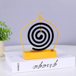 EELHOE | Heat Resistant Black Iron Mosquito Coil Holder Triangular Frame Ash Storage Tray for BBQ Garden Party