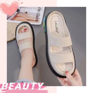 LHSunshine HITHOT รองเท้าแตะแฟชั่นผู้หญิง รองเท้าสวมงานสายคาด สีสุดเก๋กูดพื้นยางนิ่ม กันลื่น เหมาะสำหรับสาว ๆ และชุดอะไรที่ต้องการ ราคาสบายเป๋า สวยงาม สนสมาร์ท สวยของคุณ