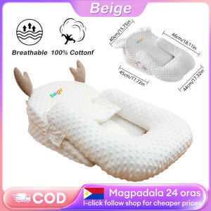 Beige Baby pillow anti-spill milk pillow Adjustable Angle Portable Suitable for Newborns Soft and Breathable