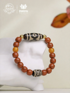 POTALA PALACE | Nanhong Agate Three-eyed DZI Single Loop Bracelet