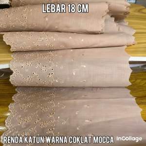 Per 2 meter renda katun warna dan lebar susuai variasi yang tersedia