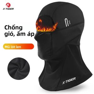 X-TIGER Mùa Đông Balaclava Mặt Nạ Đi Xe Đạp Giữ Nhiệt Chống Gió Chống Lạnh Toàn Mặt Xe Máy Trượt Tuyết Leo Núi Mặt Nạ Xe Đạp Đen
