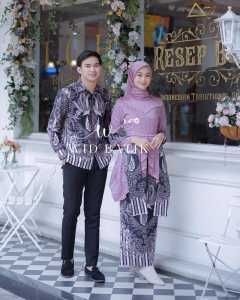 Batik Couple dan Kebaya Laffeya Lavender - Kebaya Engagement - Kebaya Wisuda - Kebaya Modern