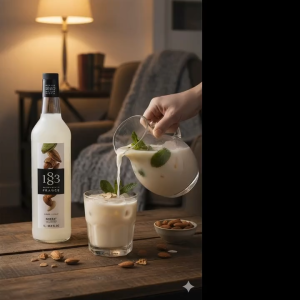 1883 MAISON ROUTIN Almond Syrup 1L – Premium French Almond Flavor | Coffee Milk Tea Cocktails & Dessert Syrup