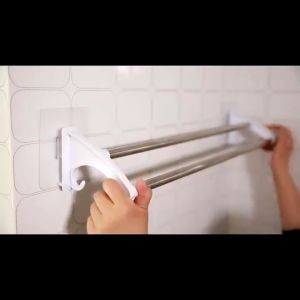 GANTUNGAN HANDUK TEMPEL DINDING STAINLESS RAK TOILET KAMAR MANDI 2 PIPA VACUUM SUCTION INTERIOR BATHROOM SET - Rak Baju Pakaian Gantung
