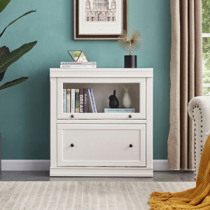 Solid Wood Bookcase Storage Cabinet Glass Door Dust-Proof Bookcase Kids For Home Floor Bookshelf American Minimalist Low Cabinet